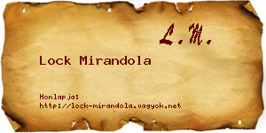 Lock Mirandola névjegykártya