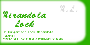 mirandola lock business card